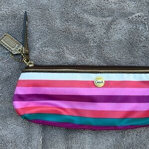 Coach Multicolor Striped Wristlet